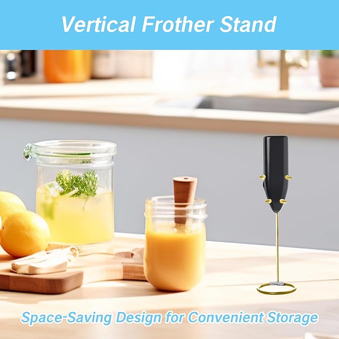 Frother Stand Kitchen Milk For Coffee Stainless Steel Stand Fits for Multiple Types of Coffee Frothers - Heavy Duty Stand Ideal(Gold)