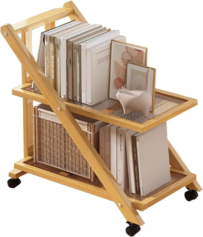 Folding Side Table Glass Coffee Station Table on Wheels,Movable Coffee Bar Stand Cart with Storage,Foldable Coffee Table,for Home Kitchen, Entryway, Living Room,Dining Room(Yellow,45x32x57cm)
