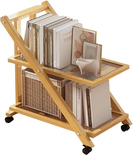 Folding Side Table Glass Coffee Station Table on Wheels,Movable Coffee Bar Stand Cart with Storage,Foldable Coffee Table,for Home Kitchen, Entryway, Living Room,Dining Room(Yellow,45x32x57cm)