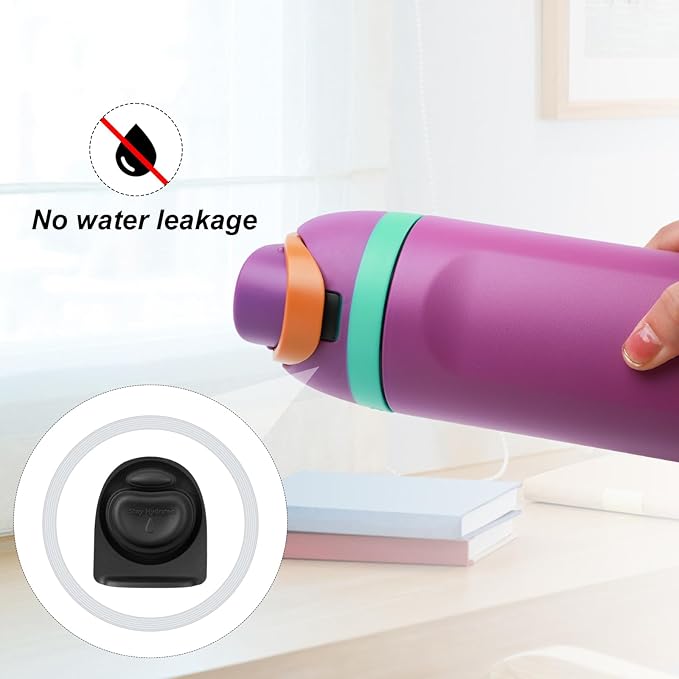 2pcs Rubber Bottle O Seal Ring & 2pcs Replacement Stopper for Owala FreeSip 24oz 32oz, BPA-Free Silicone Water Bottle Top Lid Mouth Parts for Owala 16/19/24/32/40oz Cap Gasket Plug Accessories(Black)