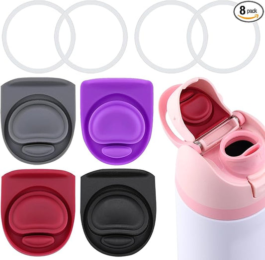 4 Sets Replacement Seal Gasket Stoppers for Owala Freesip Cap Mouth,Silicone O Sealing Ring Parts Water Bottle Top Lid Accessories for Owala Freesip 16/19/24/32/40oz（4 Colors 13）