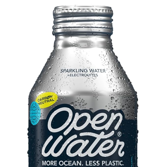 Open Water Sparkling 16oz bottles (6 cases, 72 bottles) - Sustainable Aluminum Bottled Sparkling Water With Electrolytes - 7.0 pH Balanced BPA-Free Ultra-Purified Water