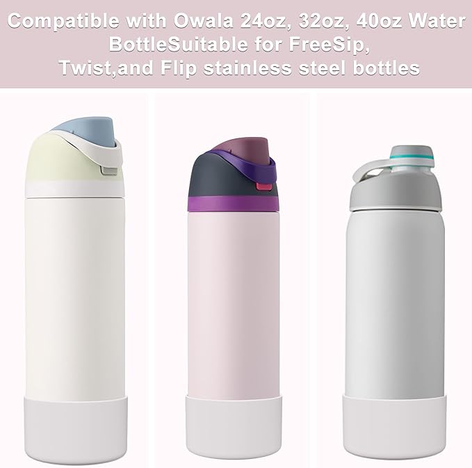 Silicone Boot for Owala Water Bottle 24/32/40 oz, Anti-Slip Protective Sleeve for FreeSip/Twist/Flip Water Bottles, BPA Free, Bottom Bumper Cover Protects Water Bottles from Scratches