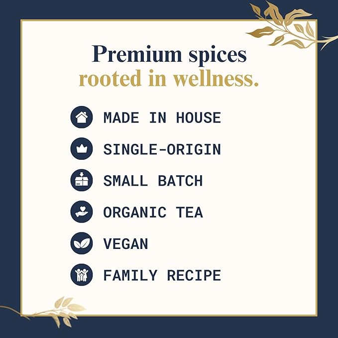 The Chai Box Loose Leaf Masala Chai - Gluten & Caffeine Free | Organic Rooibos Tea made with Ginger, Clove, Cinnamon, Cardamom, Fennel (Pack of 1) 2.5 oz | Makes 25 Cups | Small Batch Loose Leaf Tea with Whole, Premium Spices