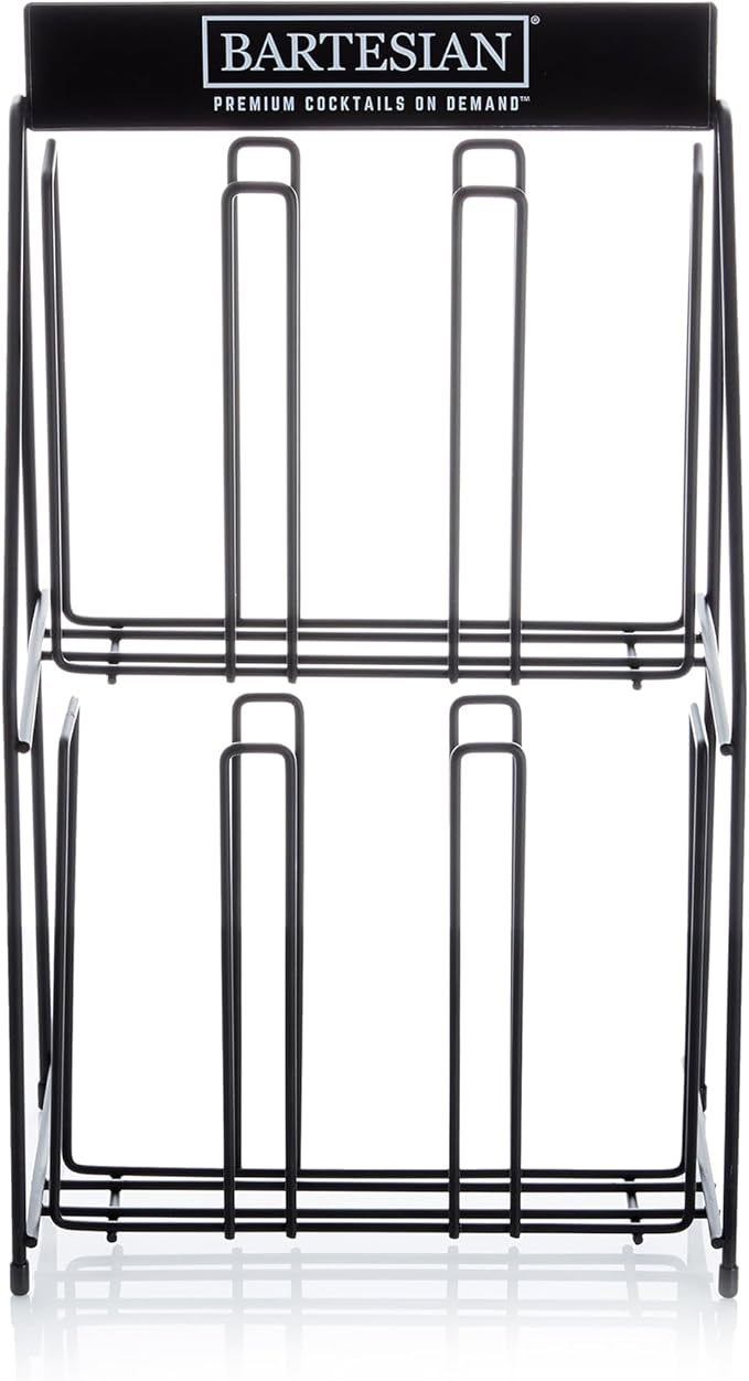 Bartesian Cocktail Capsules Holder Rack - Against-The-Wall Cocktails Capsule Storage Organizer Dispenser for Up to 36 Capsules - Home Bar Accessories for Cocktail Maker Machine - 10" x 6" x 16"