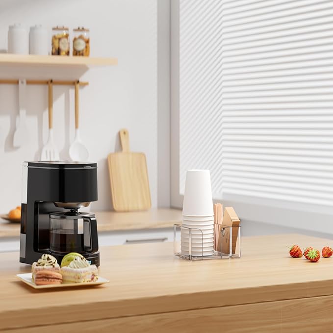Coffee Cup Holder for Countertop - Clear Acrylic Coffee Bar Accessories Cup Organizer Station Organizer Farmhouse Table Décor