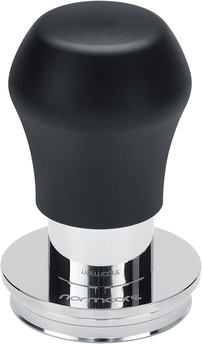 Normcore 45.5mm Coffee Tamper V4.1 Mini, Spring-Loaded Espresso Tamper with Click Feedback, Flat Base with Silicone Stand for Flair Pro, Pro 2, Black