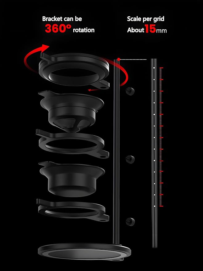 Pour Over Coffee Stand Adjustable Coffee Dripper Stand with 2 Pcs Espresso Cooling Ball, Aluminum Alloy Coffee Maker Holder Elegant Gift for Coffee Lovers (Silver)