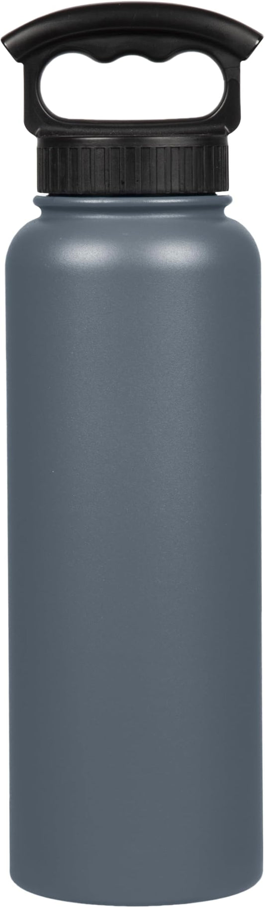 FIFTY/FIFTY Double Wall Vacuum Insulated Water Bottle, Stainless Steel, Wide Mouth with Three Finger Cap