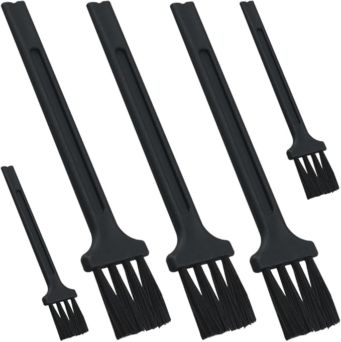 10PCS Plastic Cleaning Brush 8cm/3.15in Keyboard Brush Chain Small Brush For Powder Residue Object Coffee Machine Cleaning PCB Board Spice Grinder Food Processor Cleaning Brush Black