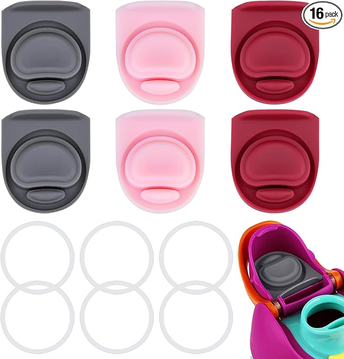 6 Sets Replacement Stopper and O Ring Gasket Compatible with Owala FreeSip 24oz 32oz,Water Bottle Lid Insert Cap Silicone Seal Parts for Owala 16/19/24/32/40oz Mouth Piece Accessories Z6S3