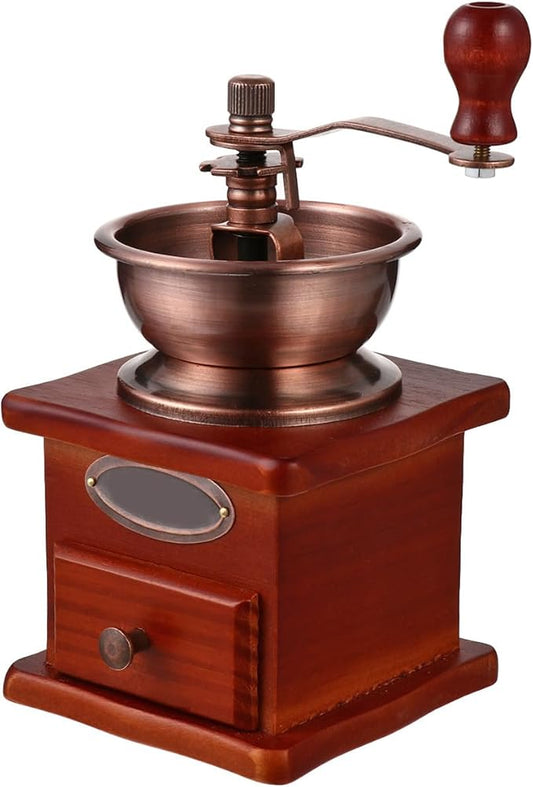 RUNROTOO Manual Coffee Grinder Hand Bean Grinder Premium Wood, Ceramic Core, and Iron Handle for Large Capacity and Travel