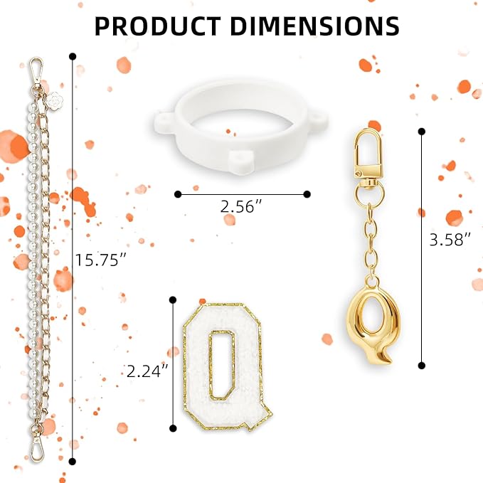 Letter Handle Strap Accessories with Cute Initial Charm Compatible with Owala Water Bottle 24oz 32oz 40oz Owala Kids