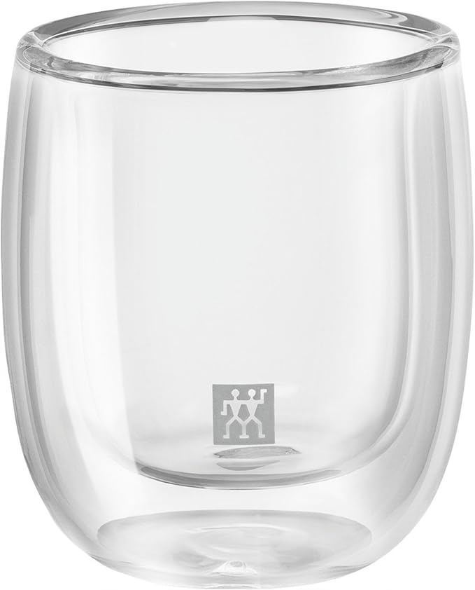 ZWILLING 39500-075 Double Wall Glass, Espresso Cup, 2.8 fl oz (80 ml), Set of 2, Tumbler, Heat Retention, Double Wall Construction, Coffee Cup, Microwave Safe