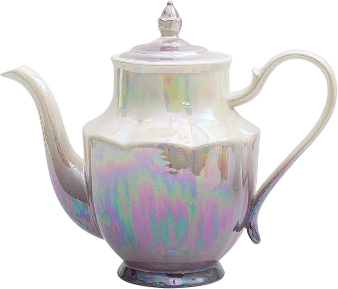 ceramic teapot,Porcelain Tea Pot 37 Oz Teapot with lid for Tea, Milk, Coffee, Flower tea (Purple)