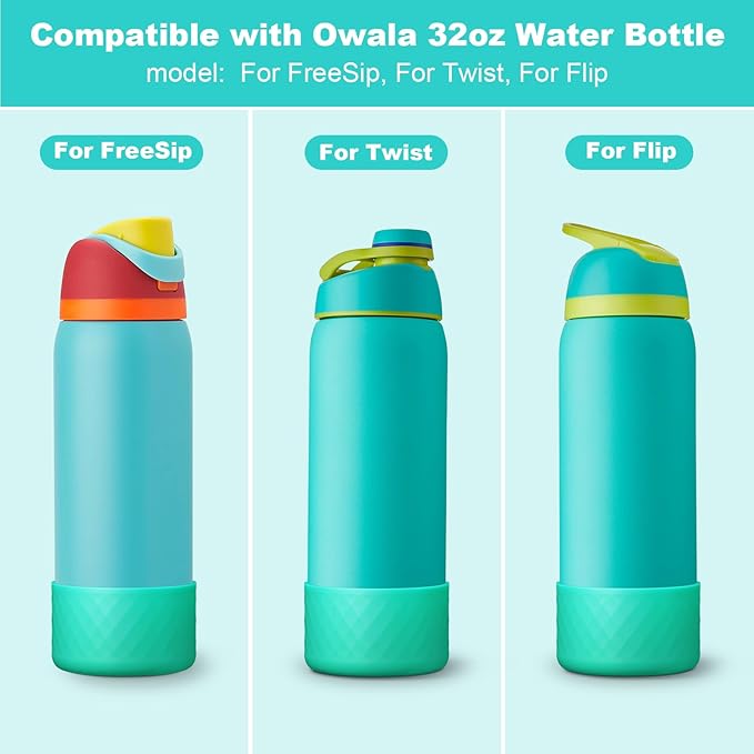 Silicone Boot for Owala Water Bottle 24 oz 32 oz 40 oz, Anti-Slip Protective Sleeve for FreeSip/Twist/Flip Stainless Steel Water Bottles Accessories