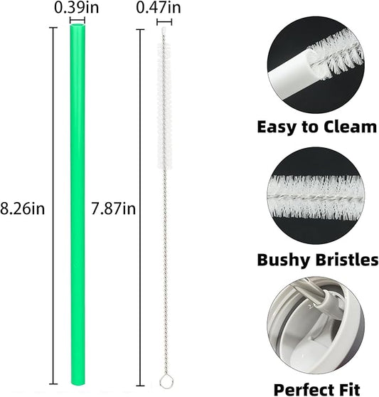 Straw Replacement for Owala Water Bottle 24 oz 32 oz, Reusable Plastic Straws with 1 Cleaner Brush, BPA-free, Dishwasher Safe, Straw Accessories Compatible with Owala Water Bottle