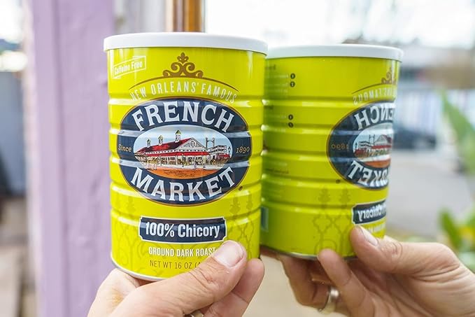 French Market 100% Pure Ground Dark Roast Chicory, Caffeine Free, 16oz Can (Pack of 1)