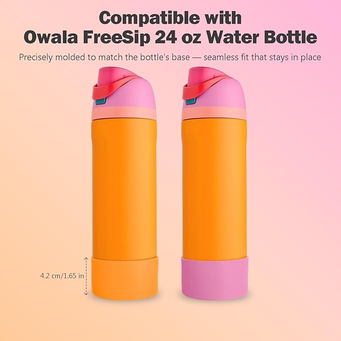 2PCS Silicone Boot for Owala 24oz FreeSip Water Bottle, Anti-Slip Scratch-Resistant Bottom Sleeve, Protective Sports Bottles Accessories, BPA-Free