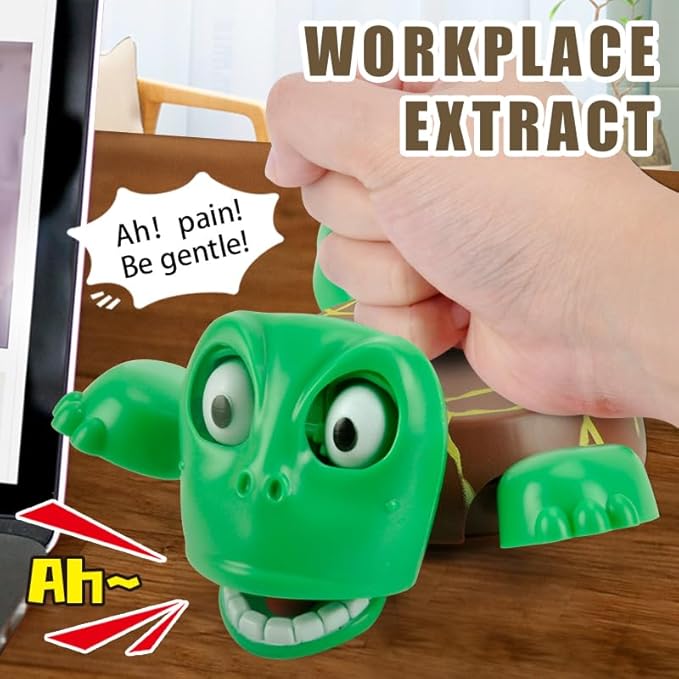 3D Pop-Up Eye Turtle Coasters - Surprise Stress-Relief Drink Coasters Set, Funny Desk Toys & Housewarming Gifts for Adults (Pink - Stripe, Silent Version)