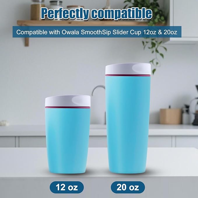 Replacement Lid for Owala SmoothSip Slider 20oz & 12oz, Top Cover Compatible with Owala 24oz Coffee Tumbler, Coffee Travel Mugs Leakproof Accessories, BPA-Free (Blue-Purple)
