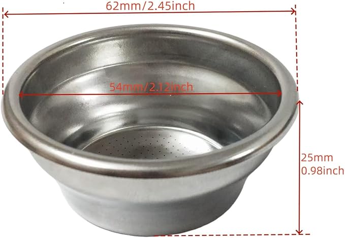 54mm Non-Pressurized Filter Basket, 10g Single Cup Stainless Steel Sieve for 54mm Portafilter, Universal Espresso Machine