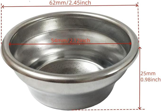 54mm Non-Pressurized Filter Basket, 10g Single Cup Stainless Steel Sieve for 54mm Portafilter, Universal Espresso Machine