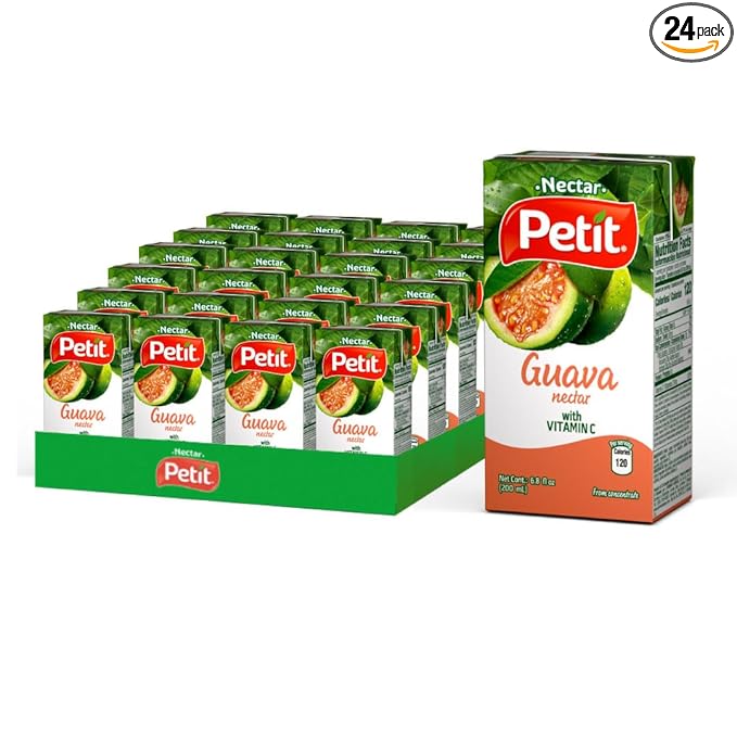 Petit Guava Nectar, 200 ml (Pack of 24) – Refreshing Tropical Fruit Beverage