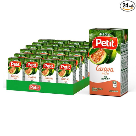 Petit Guava Nectar, 200 ml (Pack of 24) – Refreshing Tropical Fruit Beverage