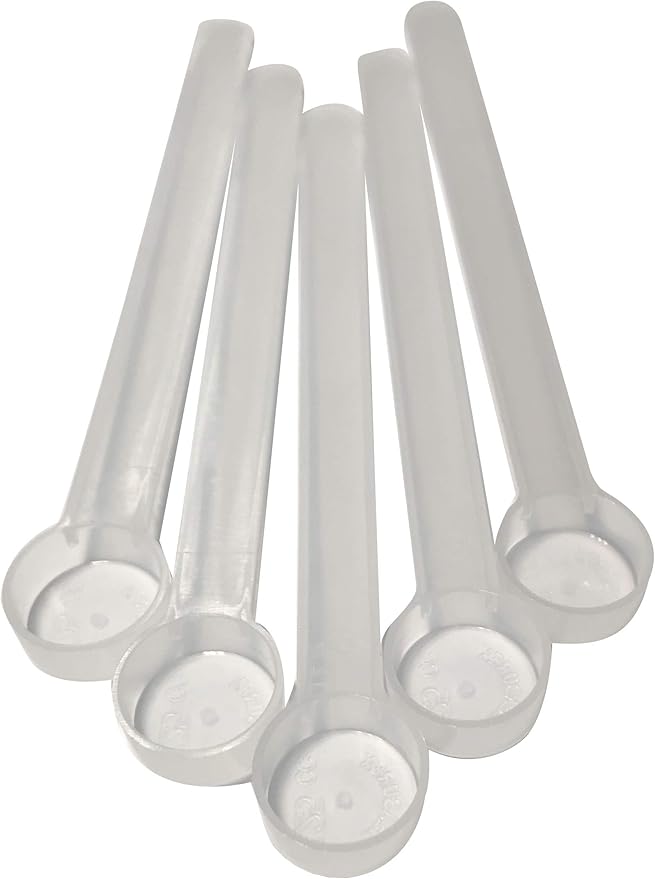 Supplement and Supply 1/2 Tsp (2.5 mL) Long Handle Scoop for Coffee, Protein Powder, Pet Food, Spices, Grains, Dry Goods – Food-Grade BPA-Free Plastic Measuring Spoon (Pack of 5)