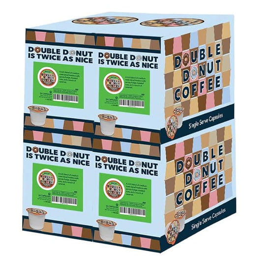 Double Donut Mocha Nut Fudge Medium Roast Flavored Decaf Coffee Pods for Keurig K-Cup Makers from Double Donut, 96 Capsules