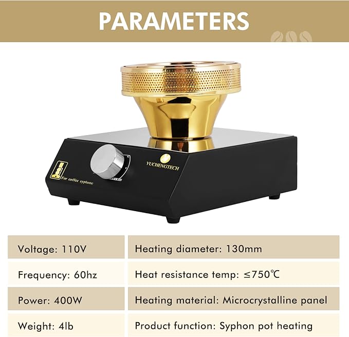 YUCHENGTECH Coffee Heater for Vacuum Coffee Pot, 130ml, 400W, 110V