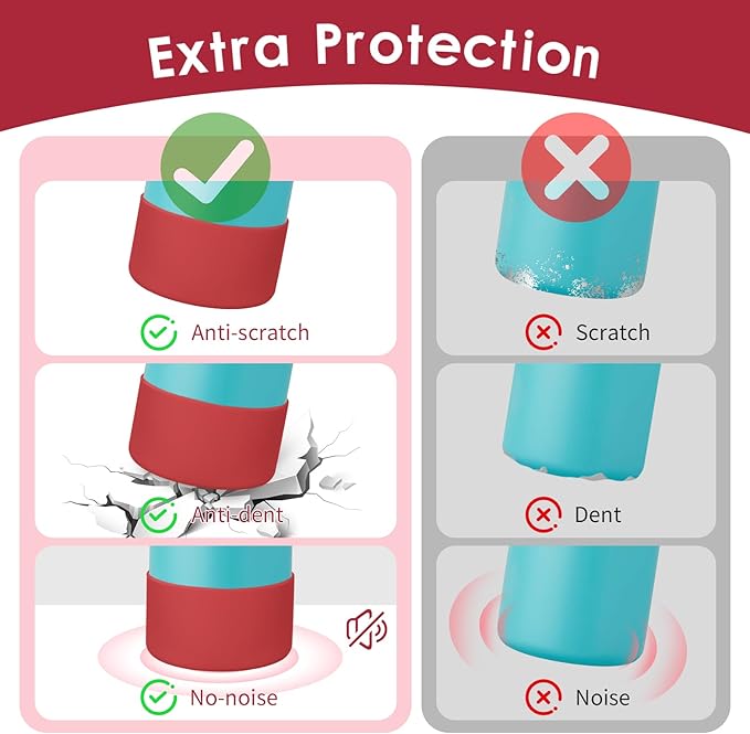 2PCS Silicone Water Bottle Boot, Compatible with Owala 24oz 32oz 40oz, Protective Anti-Scratch & Anti-Dent No Noise Sleeve Cover for FreeSip/Twist/Flip Water Bottles (Burgundy, 40oz)