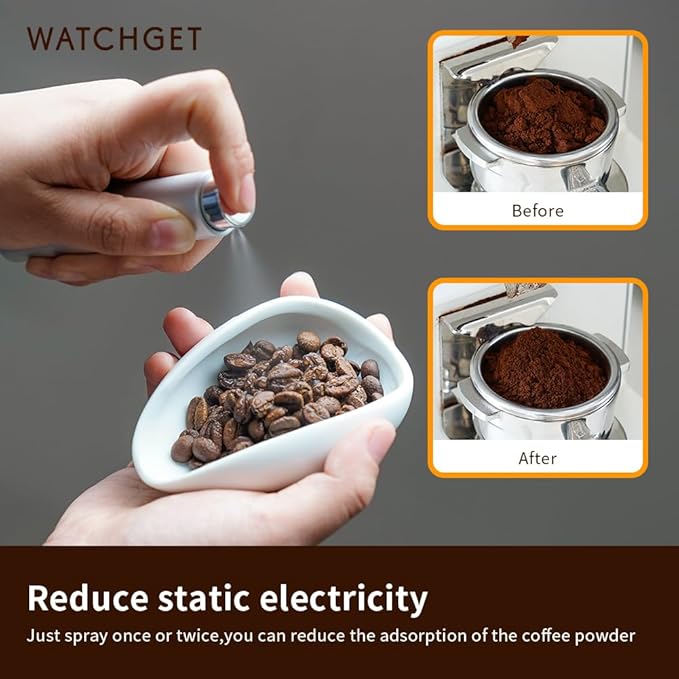 2PCS/10ml Coffee Bean Spray Bottle Espresso Spray Bottle Portable Empty Small Refillable Sprayer For Reducing Coffee Power Static,Silver