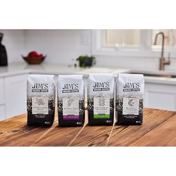 Jim’s Organic Coffee – Blend X AKA Witches Brew: Whole Bean Very Dark Roast (11oz) -100% Arabica Coffee Beans - USDA Certified Organic – Kosher – Regeneratively Grown - Ethically Sourced