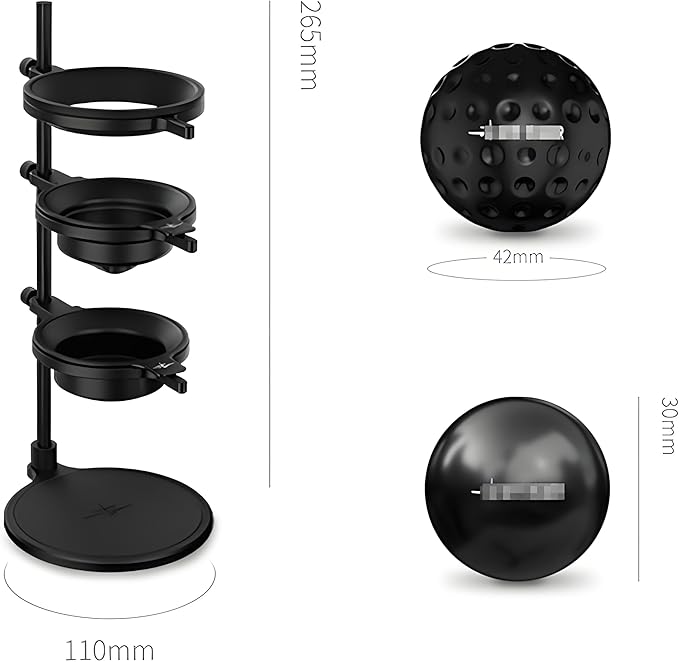 Pour Over Coffee Stand Adjustable Coffee Dripper Stand with 2 Pcs Espresso Cooling Ball, Aluminum Alloy Coffee Maker Holder Elegant Gift for Coffee Lovers (Black)
