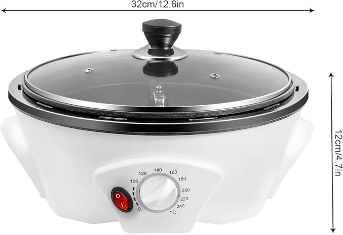 QUNNYINE Home Coffee Roaster, Electric Coffee Bean Roaster, Nut Peanut Cashew Chestnuts Roasting Machine, 0-240℃ Temperature Adjustment, for Home Use
