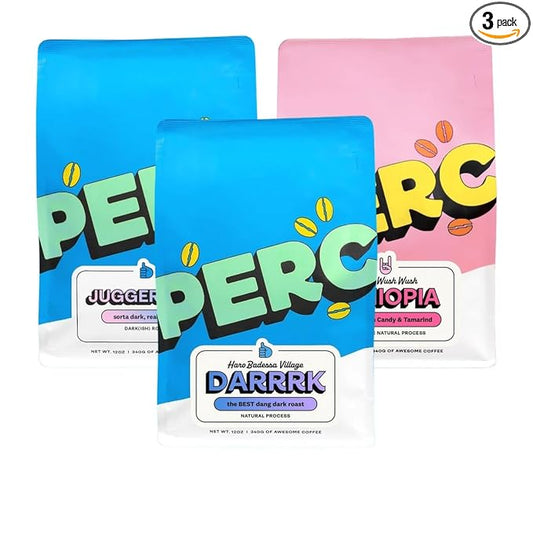 Bean Box Sampler - Roasted by Perc, 3-Pack, Freshly Ground Coffee, Gourmet Coffee