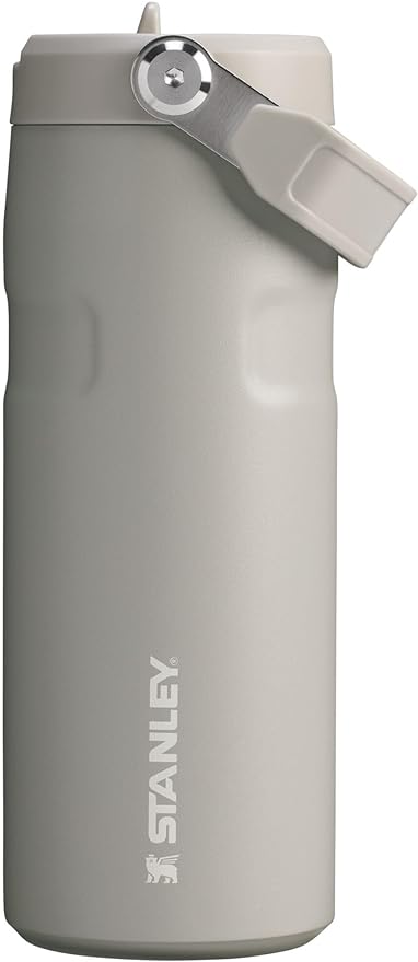 Stanley IceFlow Flip Straw 2.0 Water Bottle 16 OZ | Built-In Straw with Larger Opening | Lightweight & Leak-Resistant | Insulated Stainless Steel | BPA-Free | Ash