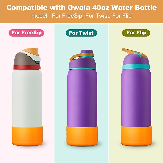 Silicone Boot for Owala Water Bottle 24 oz 32 oz 40 oz, Anti-Slip Protective Sleeve for FreeSip/Twist/Flip Stainless Steel Water Bottles Accessories