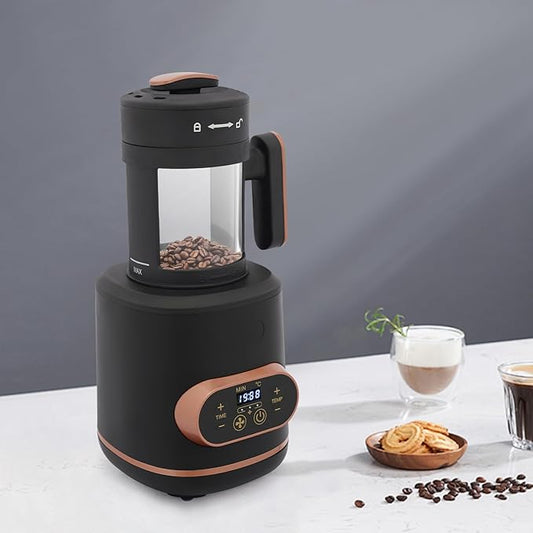 Coffee Bean Roaster Machine, 1500W Electric Coffee Roaster Machine with LED Display and Intelligent Control, 0.22 lbs Capacity Coffee Bean Roasting Tools for Home, Office, Restaurant