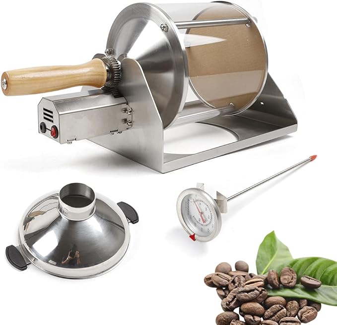 Uphilltool Coffee Bean Roaster, 400g/0.88lbs Coffee Bean Baker Gas Burner Roasting Machine Peanuts Pine Nuts Roaster for Camping RV Outdoor Use