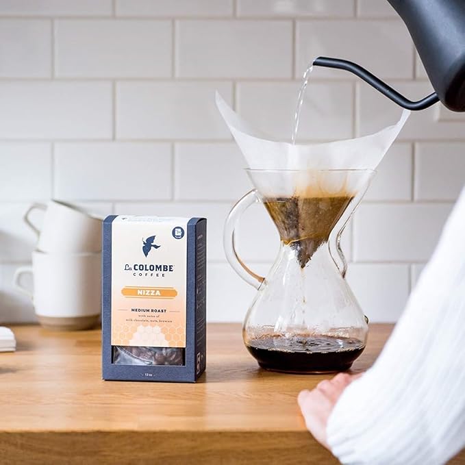 La Colombe Nizza Medium Roast Whole Bean Coffee - Notes of Milk Chocolate, Nuts & Brownie with Honey-Sweet Roasted Nuttiness, 12 Ounce (Pack of 4)