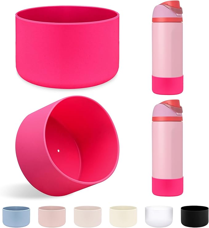 2Pcs Silicone Boot Sleeve for Owala Water Bottle FreeSip Twist and Flip Protective Silicone Bottom Base Bumper for Owala Flask Water Bottle BPA Free, Anti-Slip