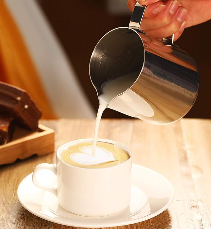 Nicunom Milk Frothing Pitcher 50oz, 304 Stainless Steel Milk Frother Cup 1500ml Steaming Pitchers with Art Pen, Espresso Cappuccino Latte Art Barista Coffee Accessories
