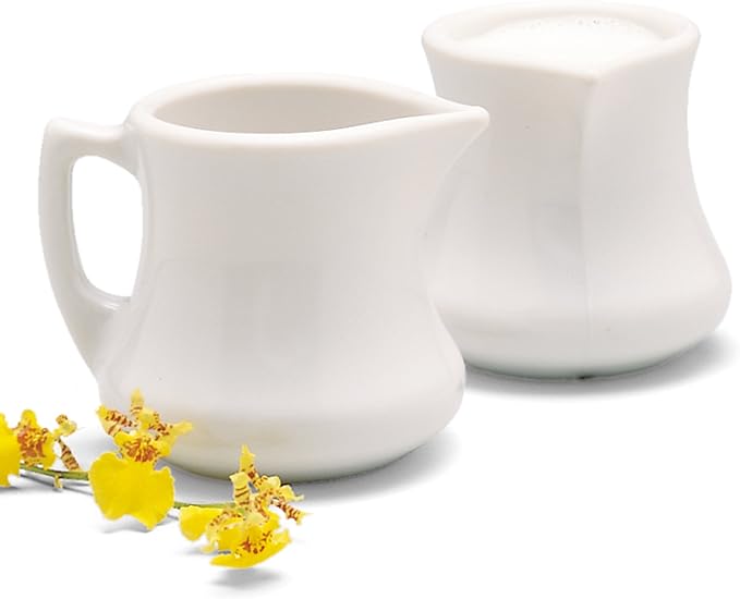 Carlisle FoodService Products 456302 Serving Creamer/Pitcher, Plastic, 2.5" H, 2.56" W, 2.56" L, SAN, 2.9 fl. oz, White (Pack of 4)