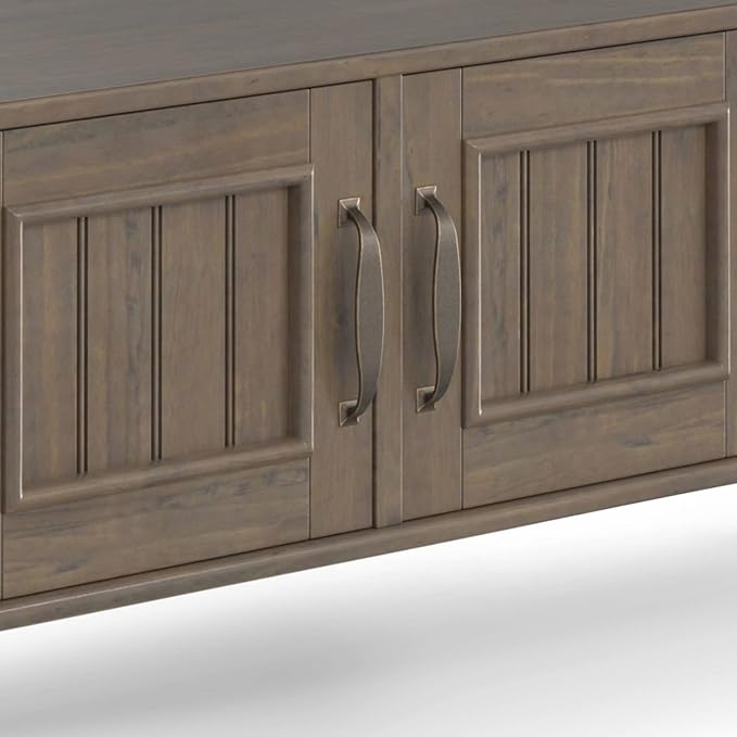 SIMPLIHOME Lev SOLID WOOD 48 Inch Wide Contemporary Console Table in Smoky Brown, For the Living Room, Entryway and Bedroom