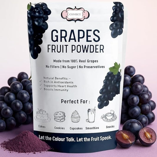 Confect Grapes Fruit Powder | Pure & Natural Fruit Powder for Smoothies, Baking, Beverages, Juices, Tea & DIY Recipes | Vegan, Gluten-Free, No Added Sugar – 3.5 OZ