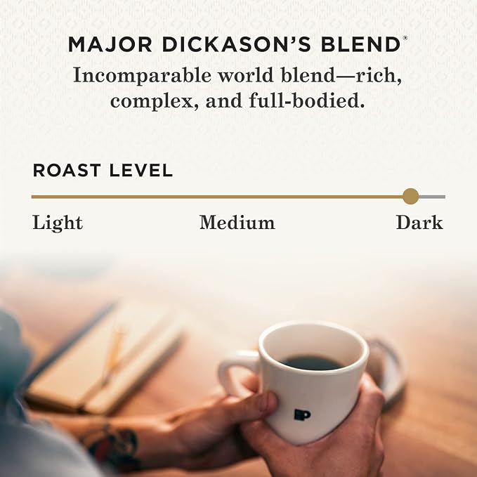 Peet's Coffee, Dark Roast Keurig K-Cup Pods, 100% Arabica Coffee - Major Dickason's Blend 32 Count (1 Box of 32 K-Cup Pods)