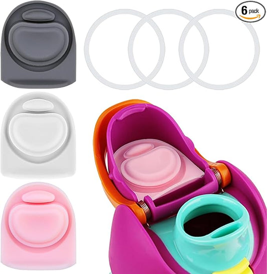 3 Sets Replacement Seal Gasket Stoppers for Owala Freesip Cap Mouth,Silicone O Sealing Ring Parts Water Bottle Top Lid Accessories for Owala Freesip 16/19/24/32/40oz（3 colors 1）